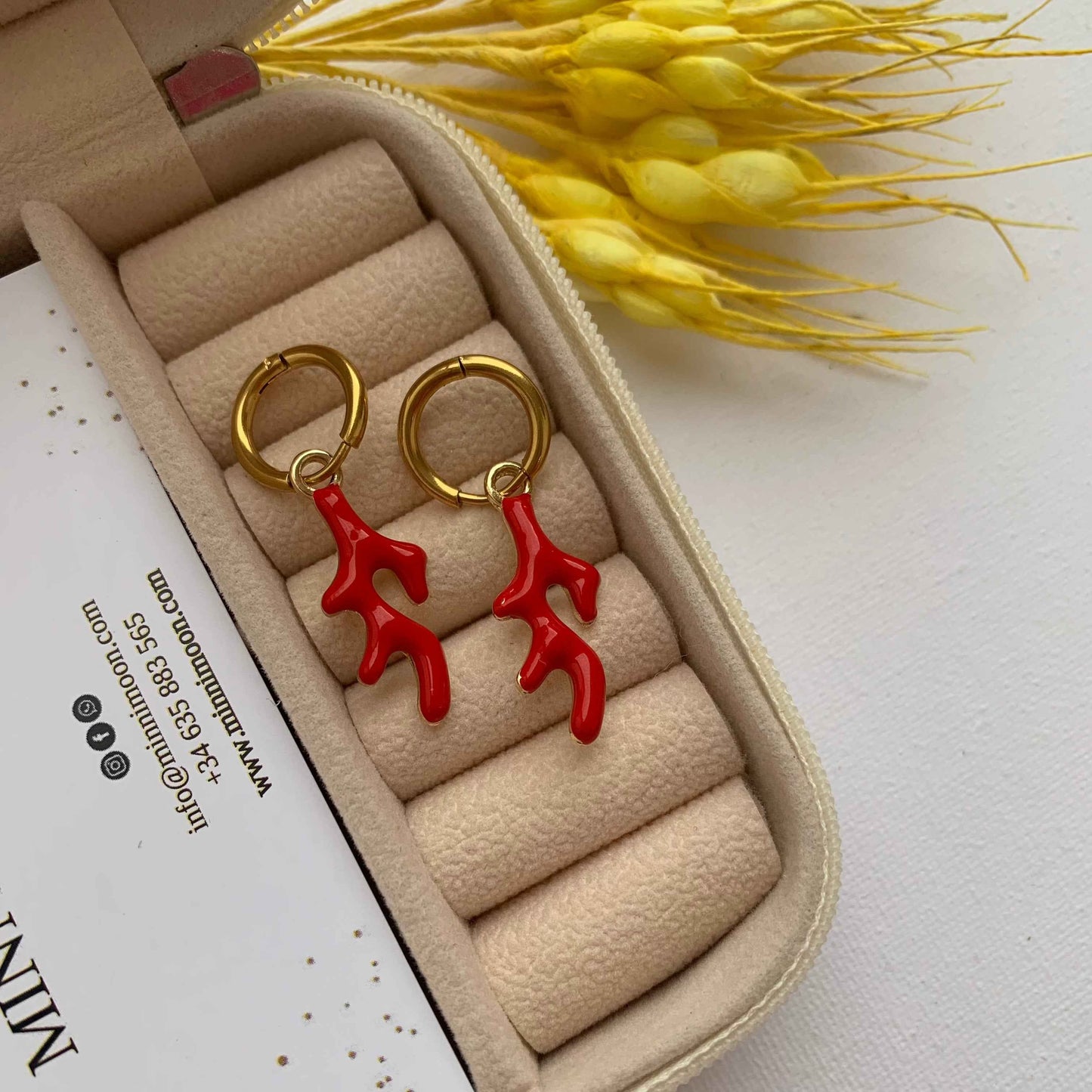 Pendientes Mini Algas Baño de Oro - MINNI MOON-Lepetitemarie-Singularu-PDPAOLA-Luamarta
