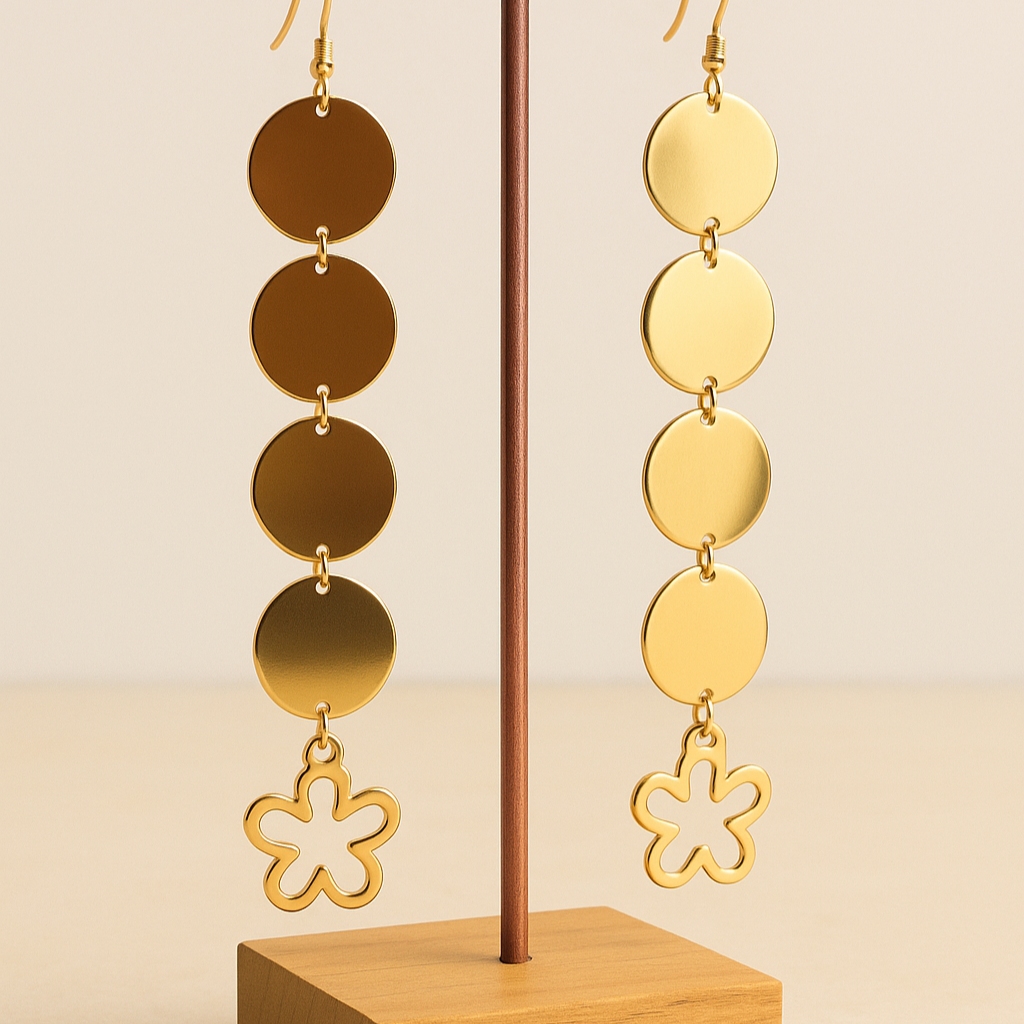Pendientes Bloom Baño de Oro - MINNI MOON-Lepetitemarie-Singularu-PDPAOLA-Luamarta