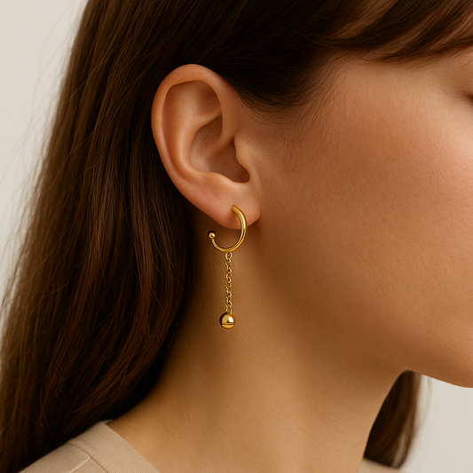 Pendientes Mini Drop Baño de Oro - MINNI MOON-Lepetitemarie-Singularu-PDPAOLA-Luamarta