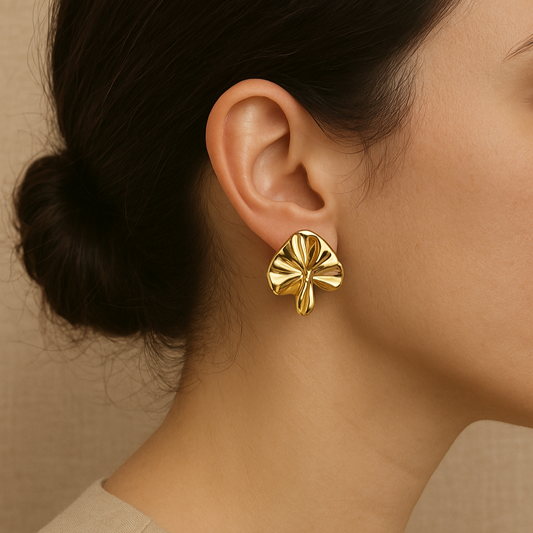Pendientes Pétalo Baño de Oro - MINNI MOON-Lepetitemarie-Singularu-PDPAOLA-Luamarta