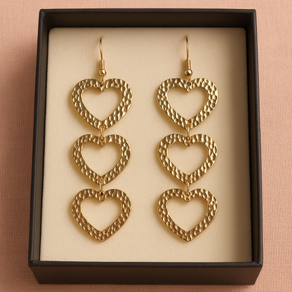 Pendientes Heartbeat Baño de Oro