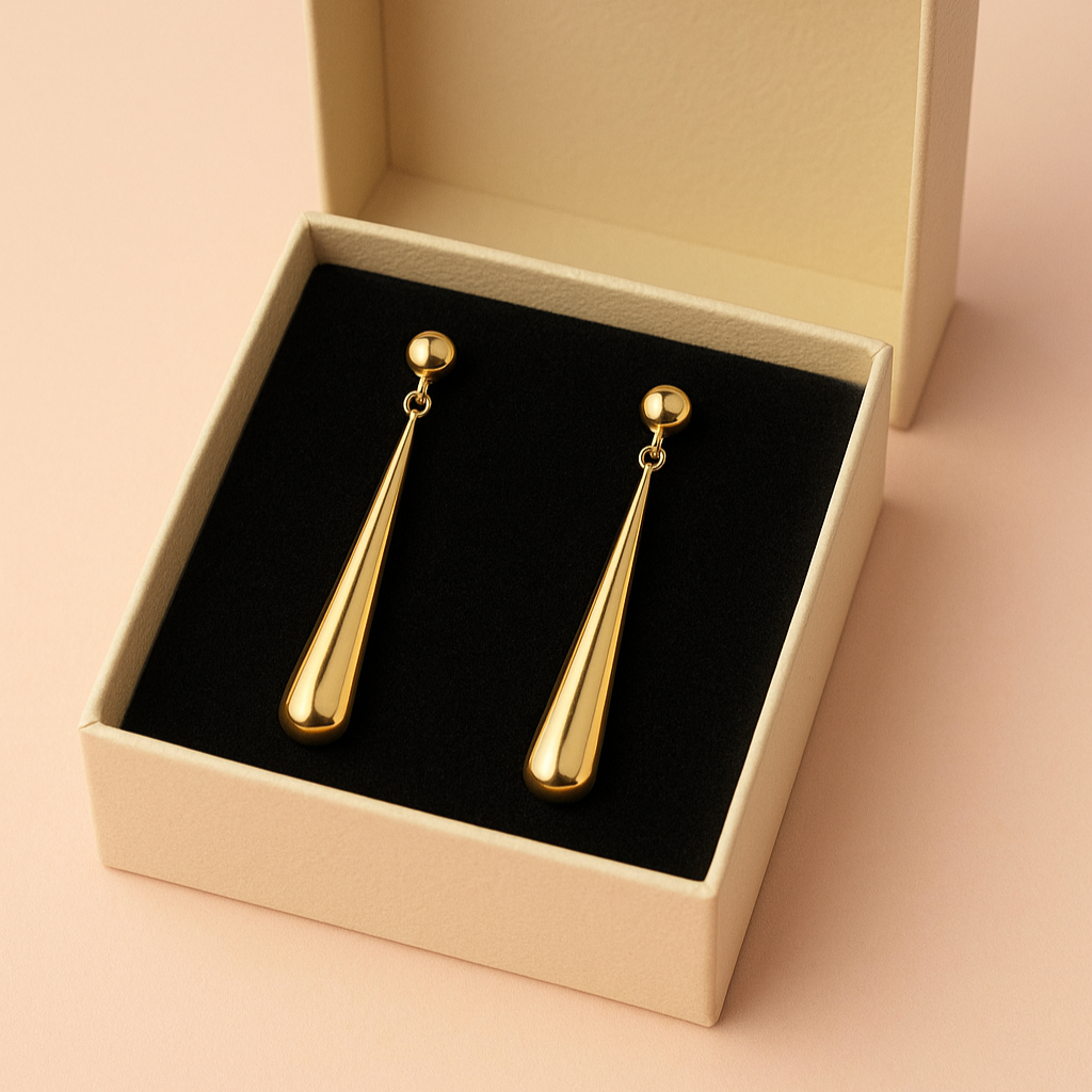 Tropfen-Ohrringe mit Goldplattierung