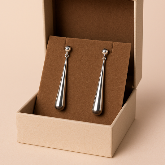 Pendientes Gota Plateados
