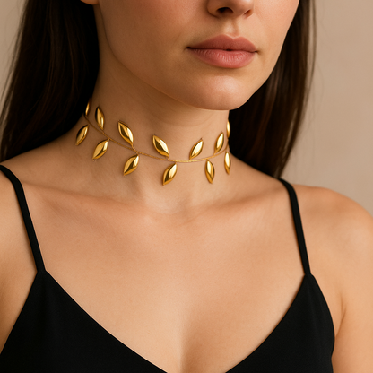 Choker/collar alambre Chapas Doradas Baño de Oro