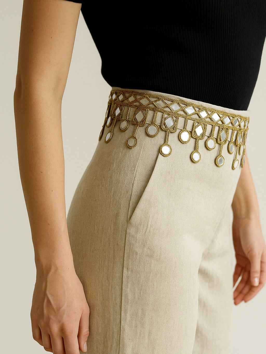 Choker espejos Dorado mujer