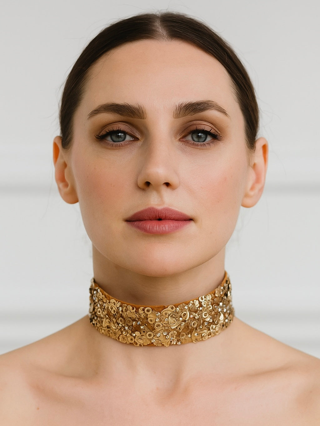 Choker espejos Dorado mujer