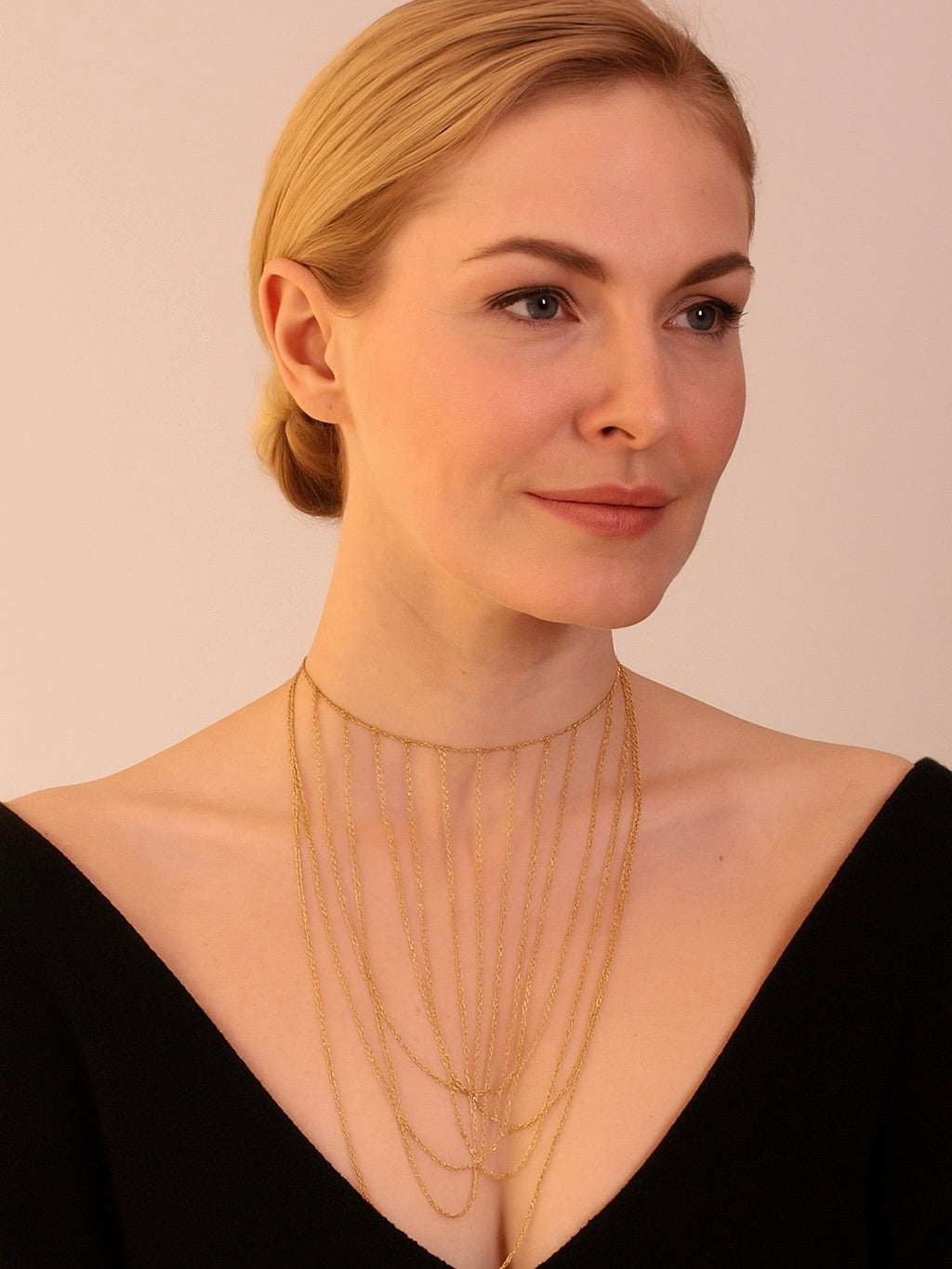 Collar Cascada Acero Inoxidable Dorado y Plateado
