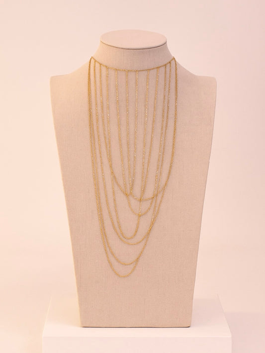 Collar Cascada Acero Inoxidable Dorado y Plateado