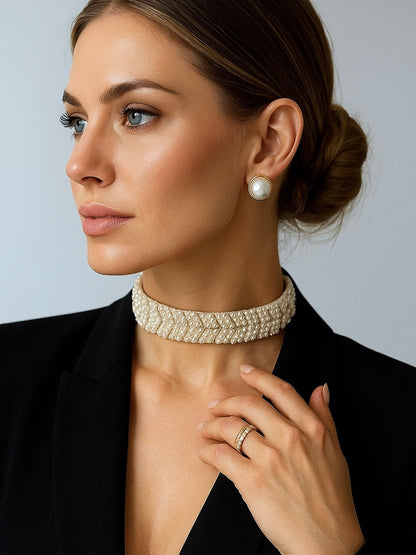 Choker espejos Dorado mujer