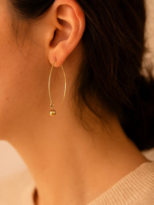 Pendientes Largos Caída | Baño de Oro 14k