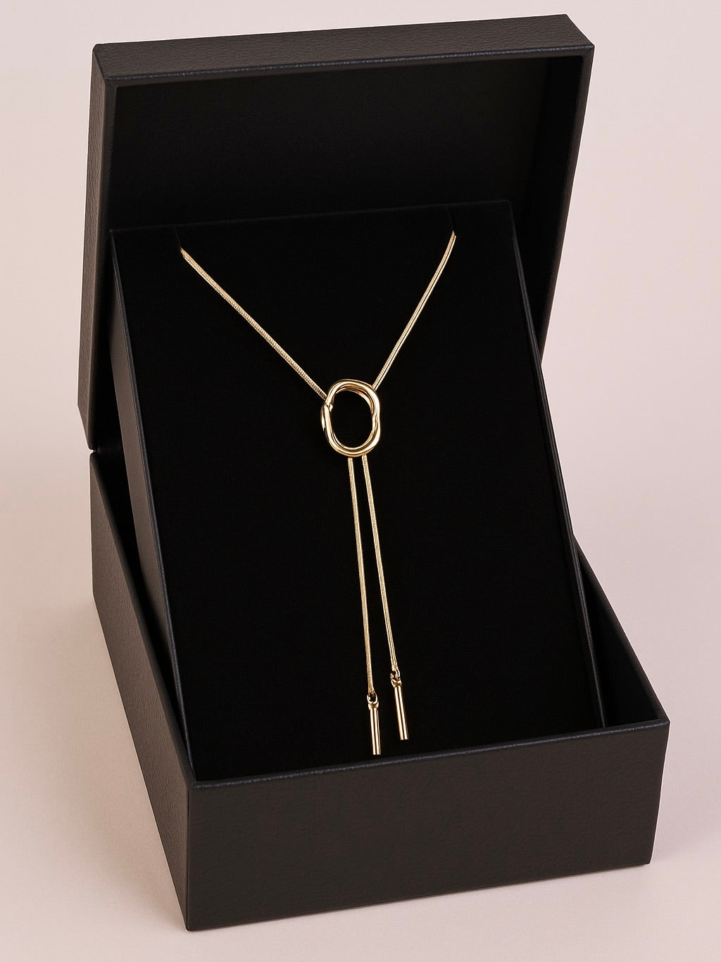 Collar Aro Entrelazado Largo | Baño de Oro 14k