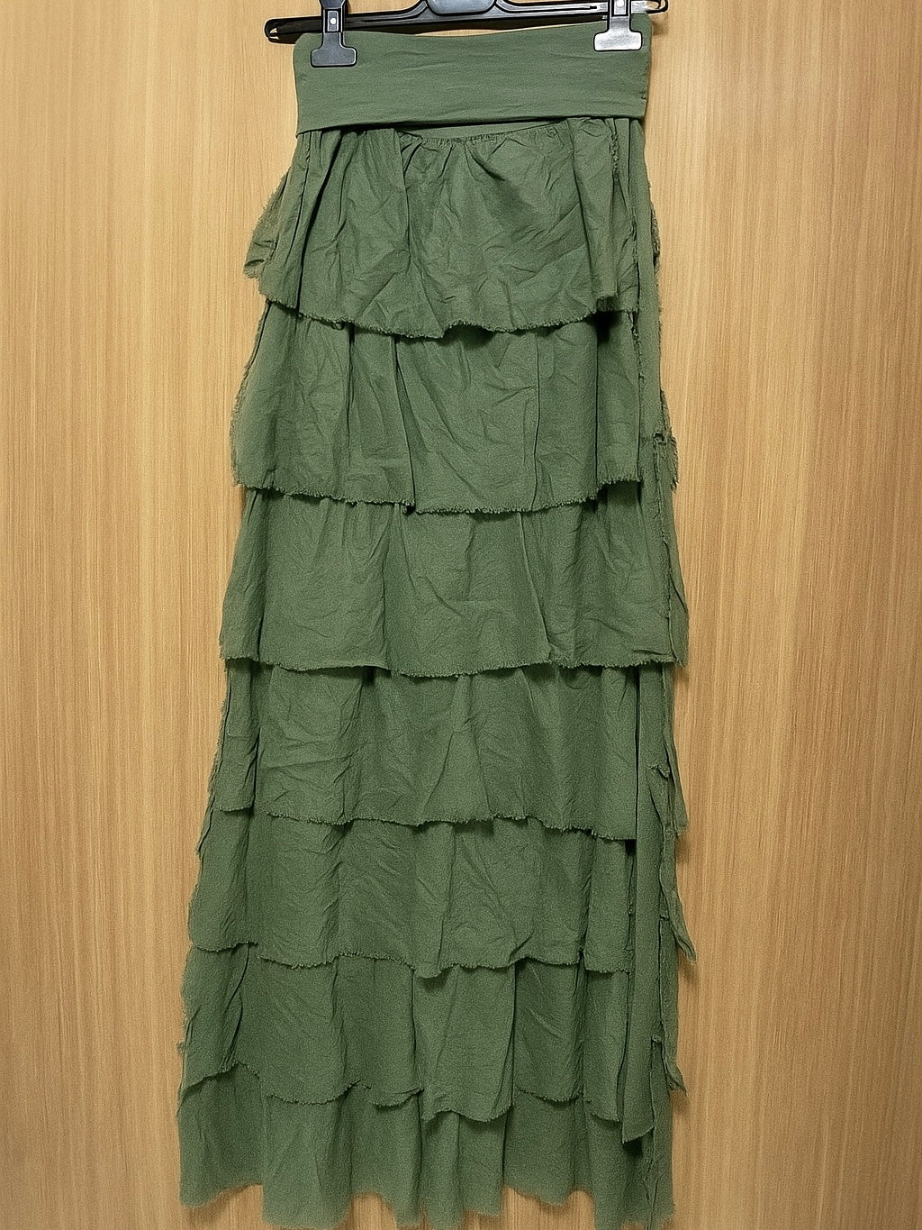 Falda volantes de gasa larga de otoño en colores marrón, negro, verde, vino, beige y blanco