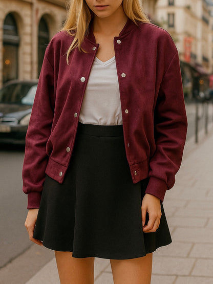 Chaqueta bomber efecto ante oversize mujer