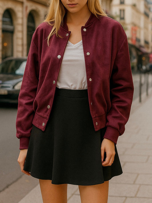 Chaqueta bomber efecto ante oversize mujer