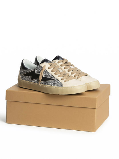 Zapatillas rayo con purpurina mujer – Tallas 35 a 41 | Tallan grandes, pedir una talla menos