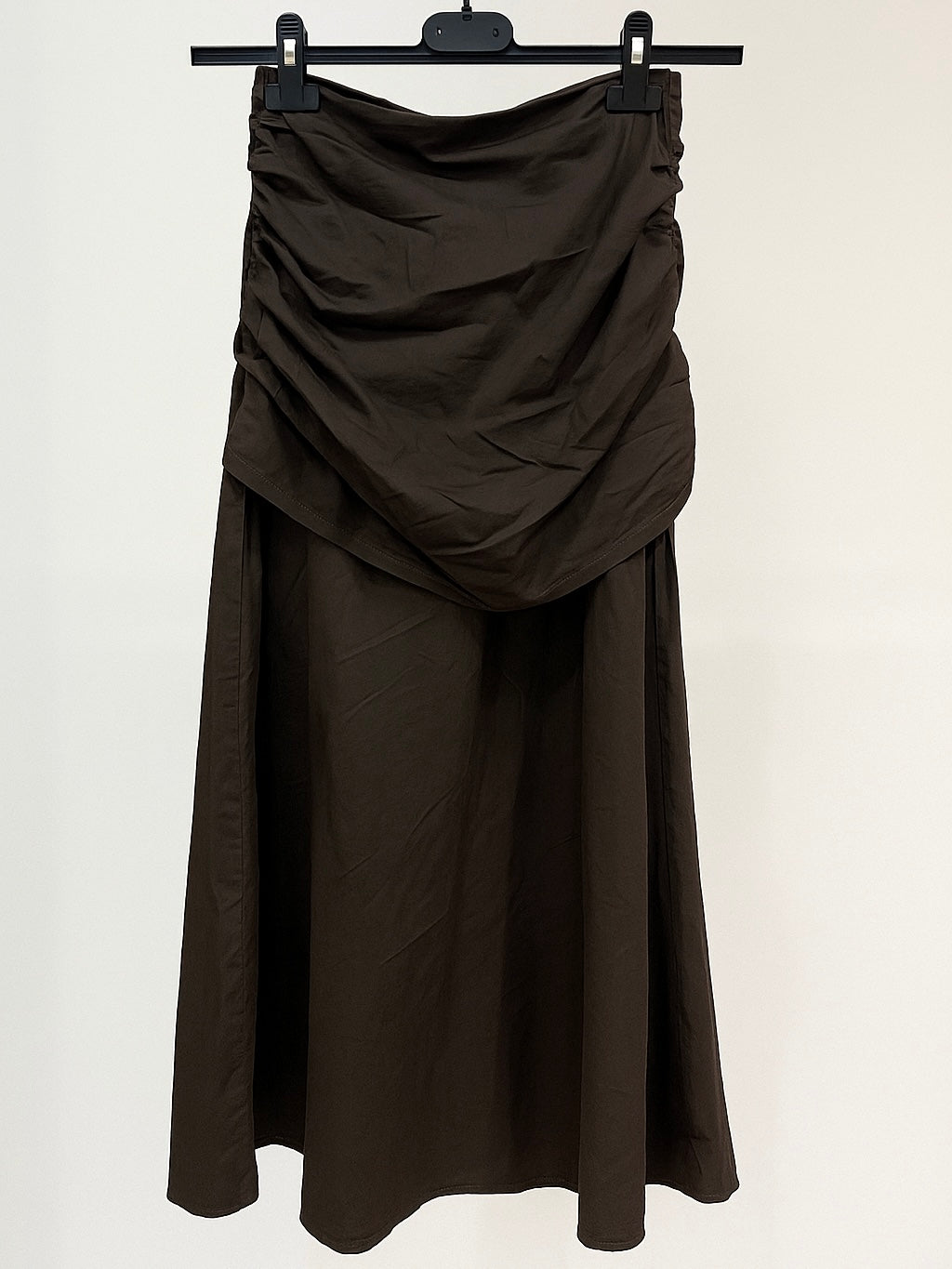 Falda volantes de gasa larga de otoño en colores marrón, negro, verde, vino, beige y blanco