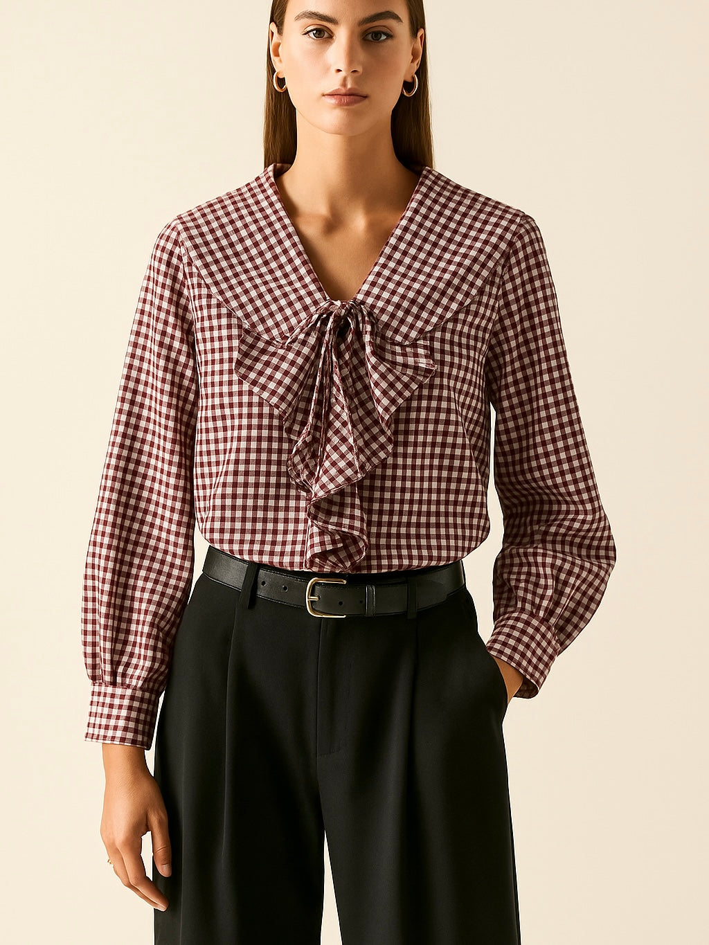 Camisa cuadros vichy con volantes mujer | Disponible en 4 colores | Tallas XS, S, M, L