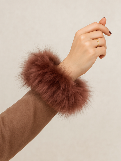 Cuello/Bandana y puños (2) de pelo efecto natural mujer - Comprar junto o separado