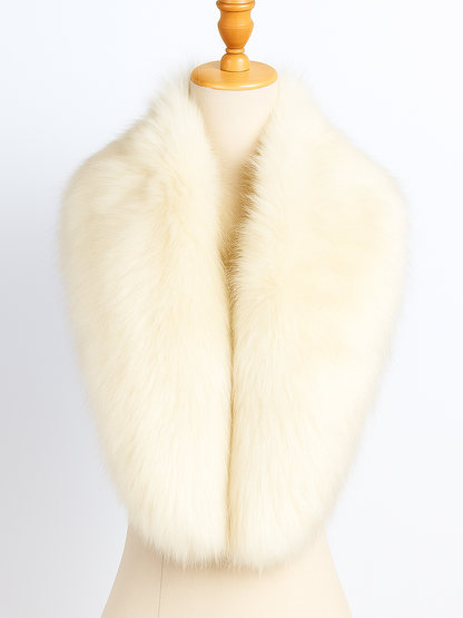 Cuello de pelo efecto natural con broche – Suave, elegante y disponible en varios colores