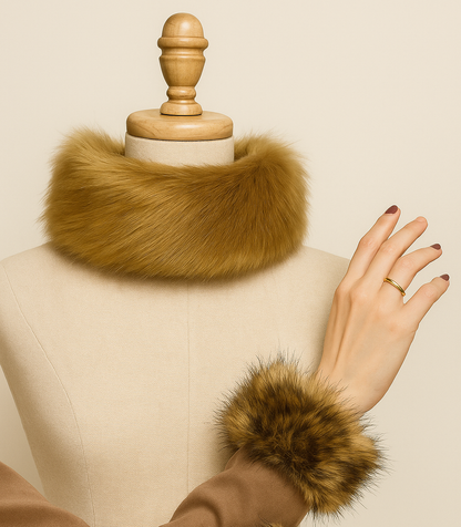 Cuello/Bandana y puños (2) de pelo efecto natural mujer - Comprar junto o separado