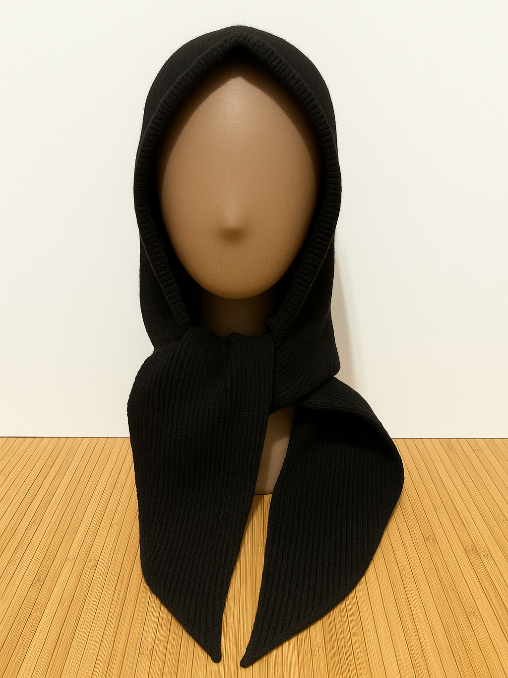 Balaclava de Punto con Lazo y Capucha – Bufanda Acabado en Pico y Efecto Lazo