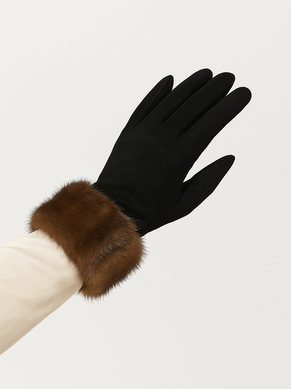 Guantes de Antelina con Puño de Pelo Sintético – Táctiles y Elegantes