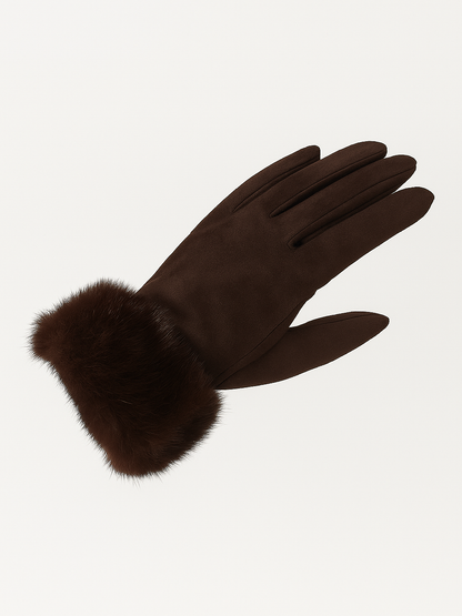 Guantes de Antelina con Puño de Pelo Sintético – Táctiles y Elegantes