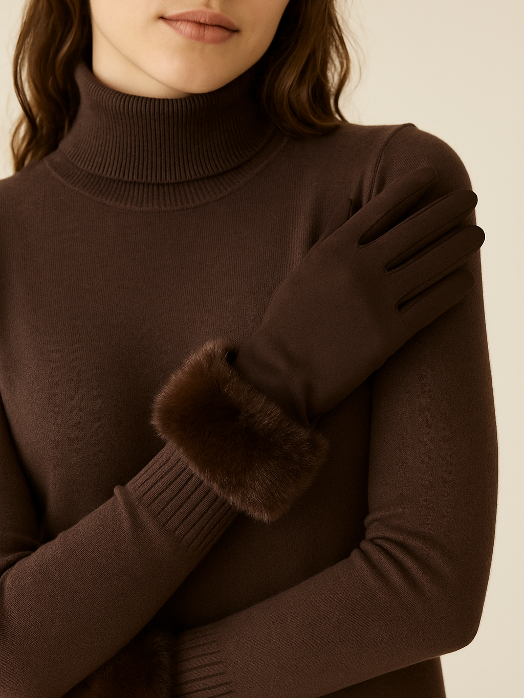 Guantes de Antelina con Puño de Pelo Sintético – Táctiles y Elegantes