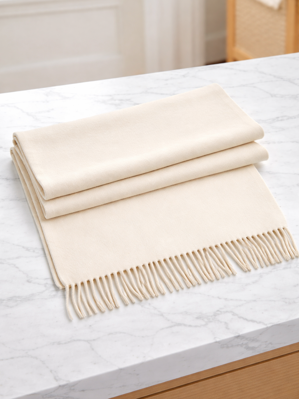 Bufanda lisa con flecos mujer | Bufanda suave y cálida de invierno 180x30 cm.