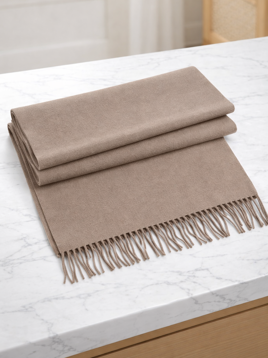 Bufanda lisa con flecos mujer | Bufanda suave y cálida de invierno 180x30 cm.