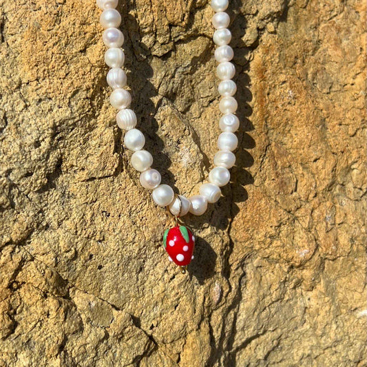 Collar Perlas Fresa Baño de Oro - MINNI MOON-Lepetitemarie-Singularu-PDPAOLA-Luamarta
