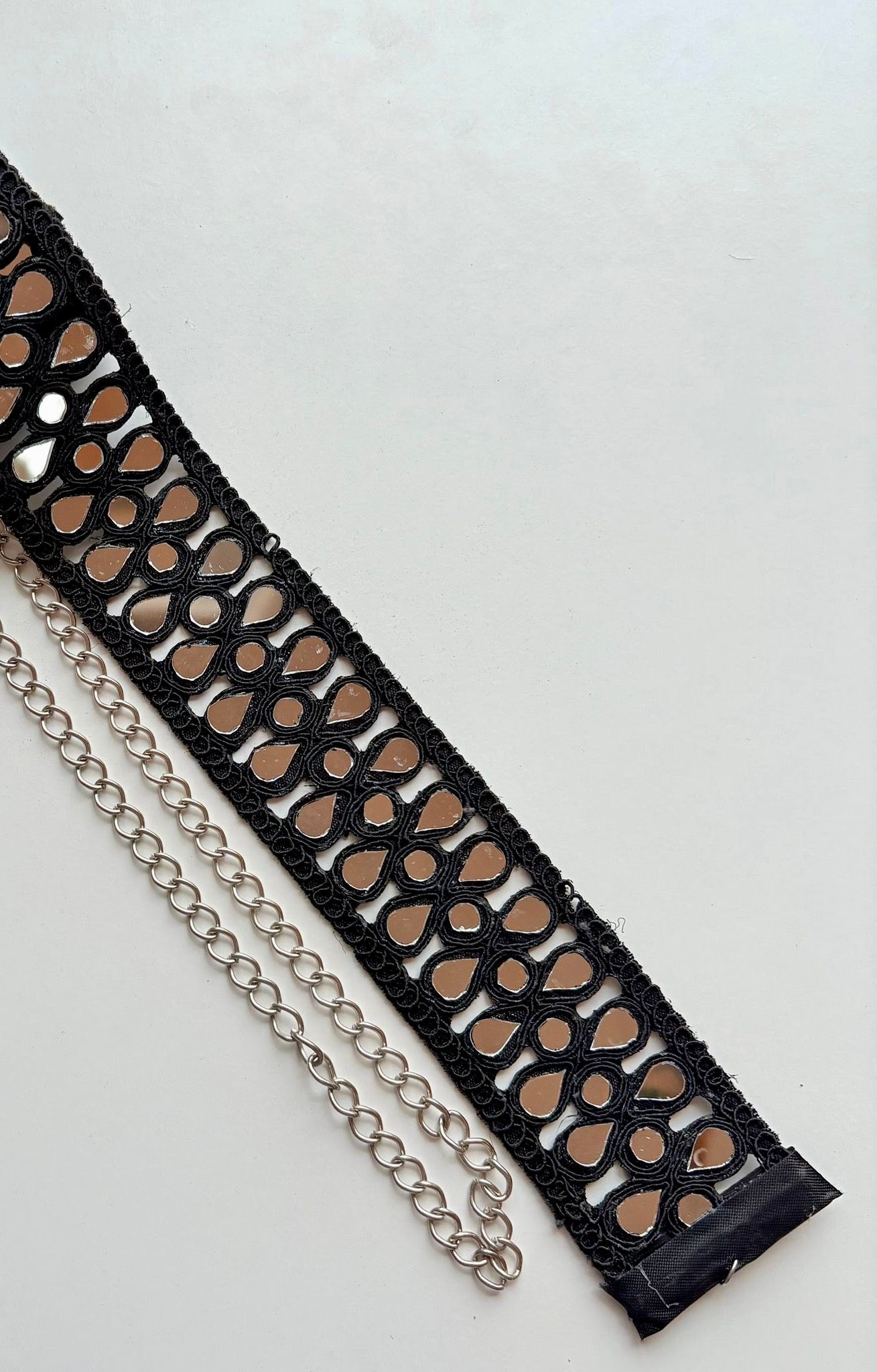 Cinturón espejos Dorado y Plateado mujer con cadena ajustable