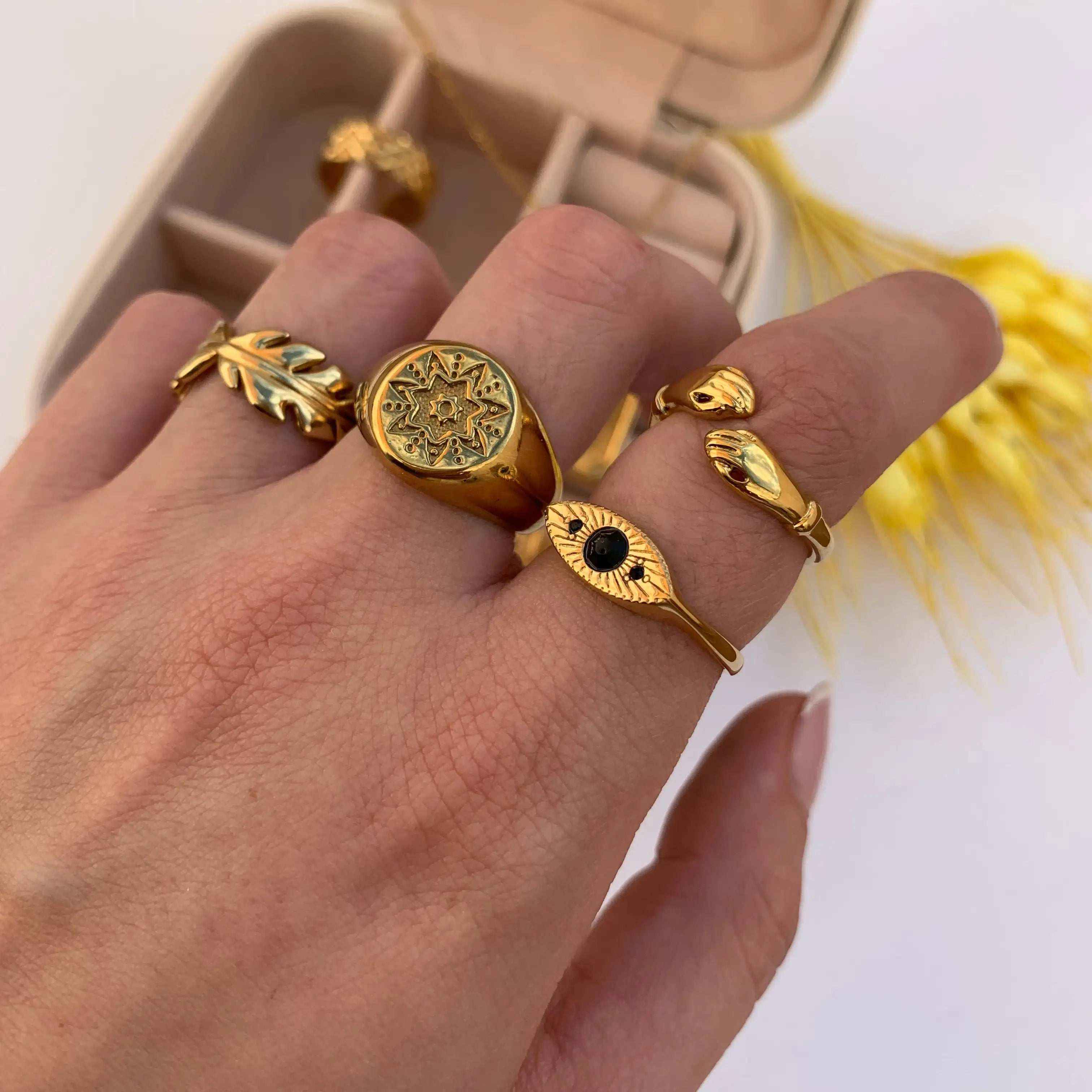 Anillo Espiga Baño de Oro - MINNI MOON-Lepetitemarie-Singularu-PDPAOLA-Luamarta