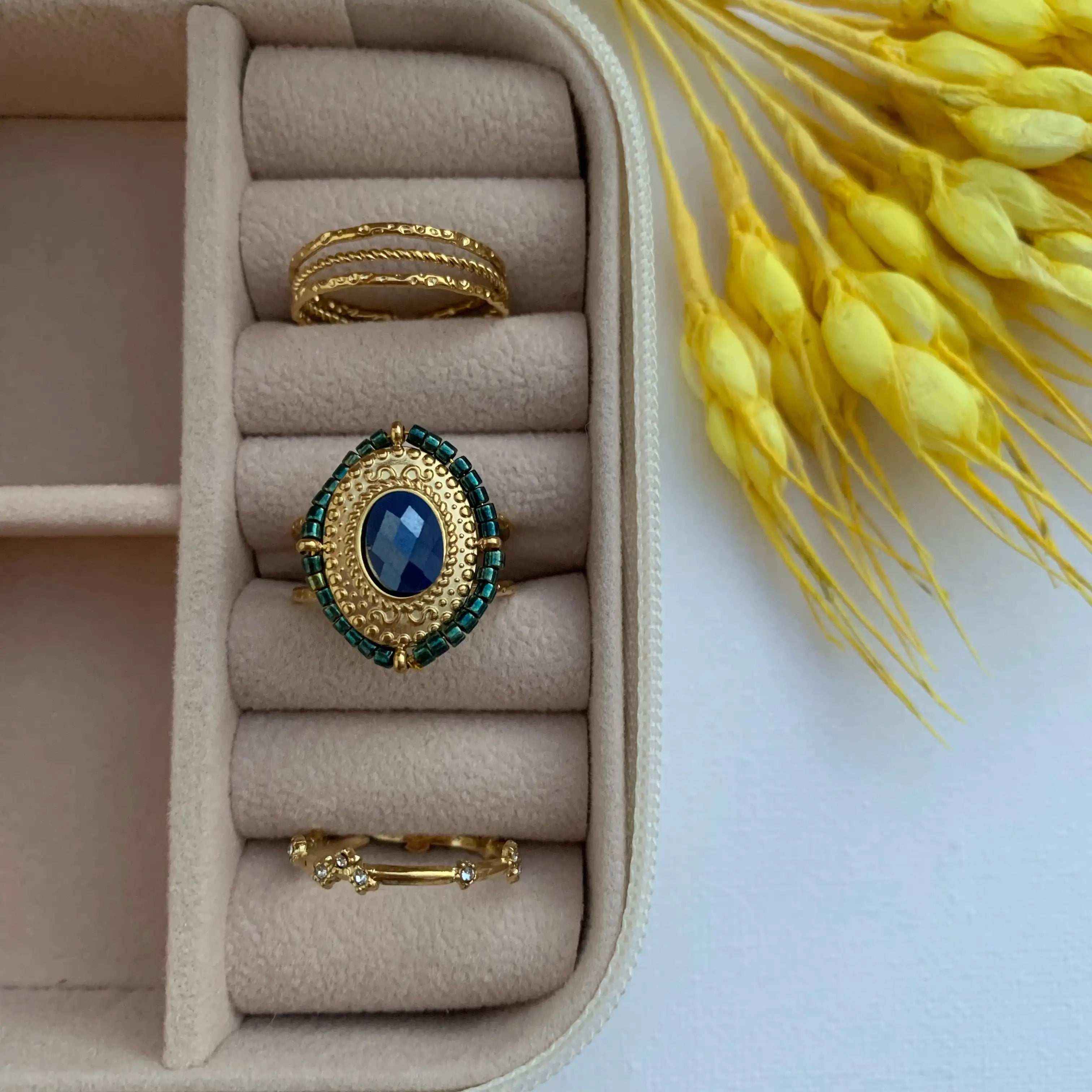 Anillo Lauren Piedras Baño de Oro - MINNI MOON-Lepetitemarie-Singularu-PDPAOLA-Luamarta