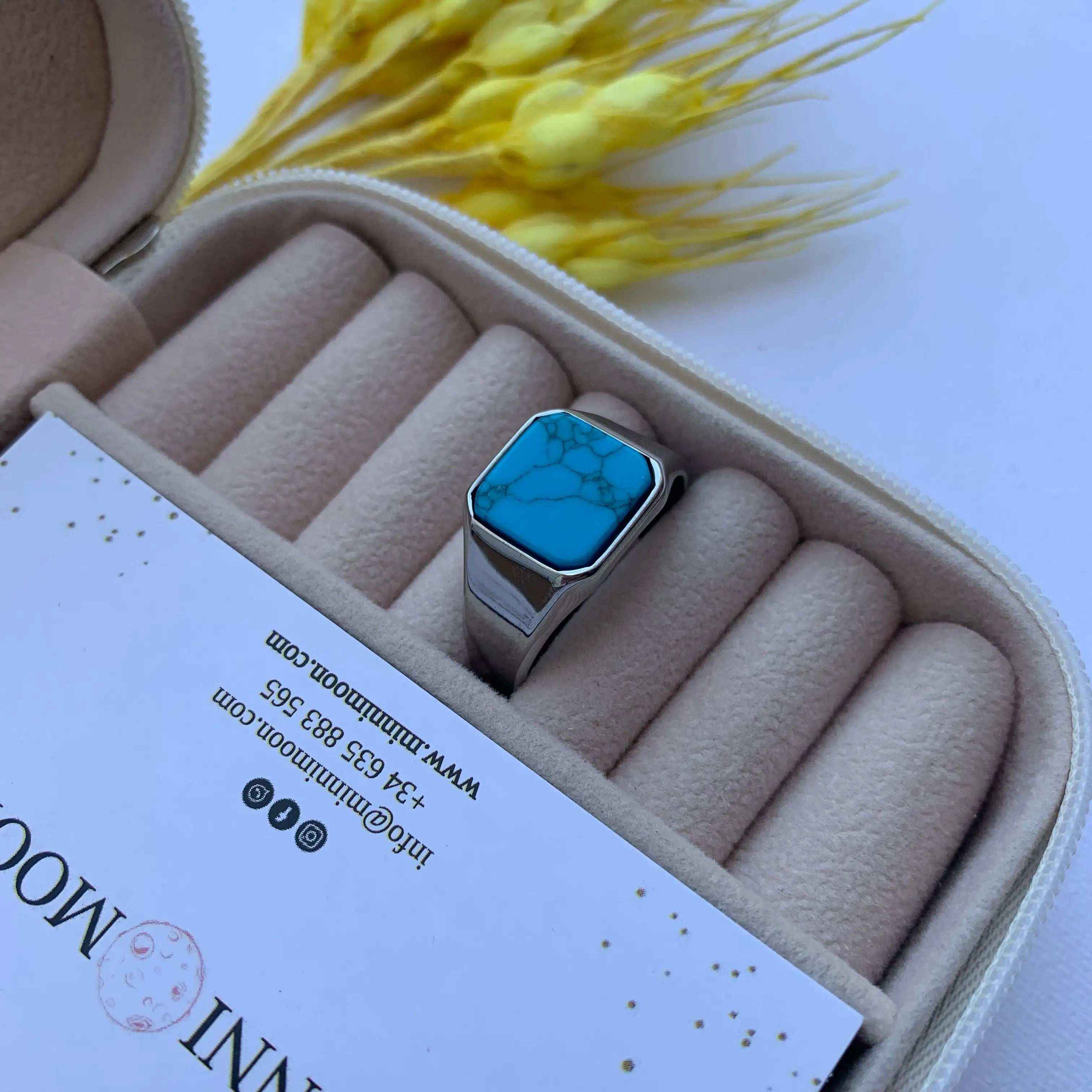 Anillo de hombre Piedra Edgar Plateado - MINNI MOON-Lepetitemarie-Singularu-PDPAOLA-Luamarta