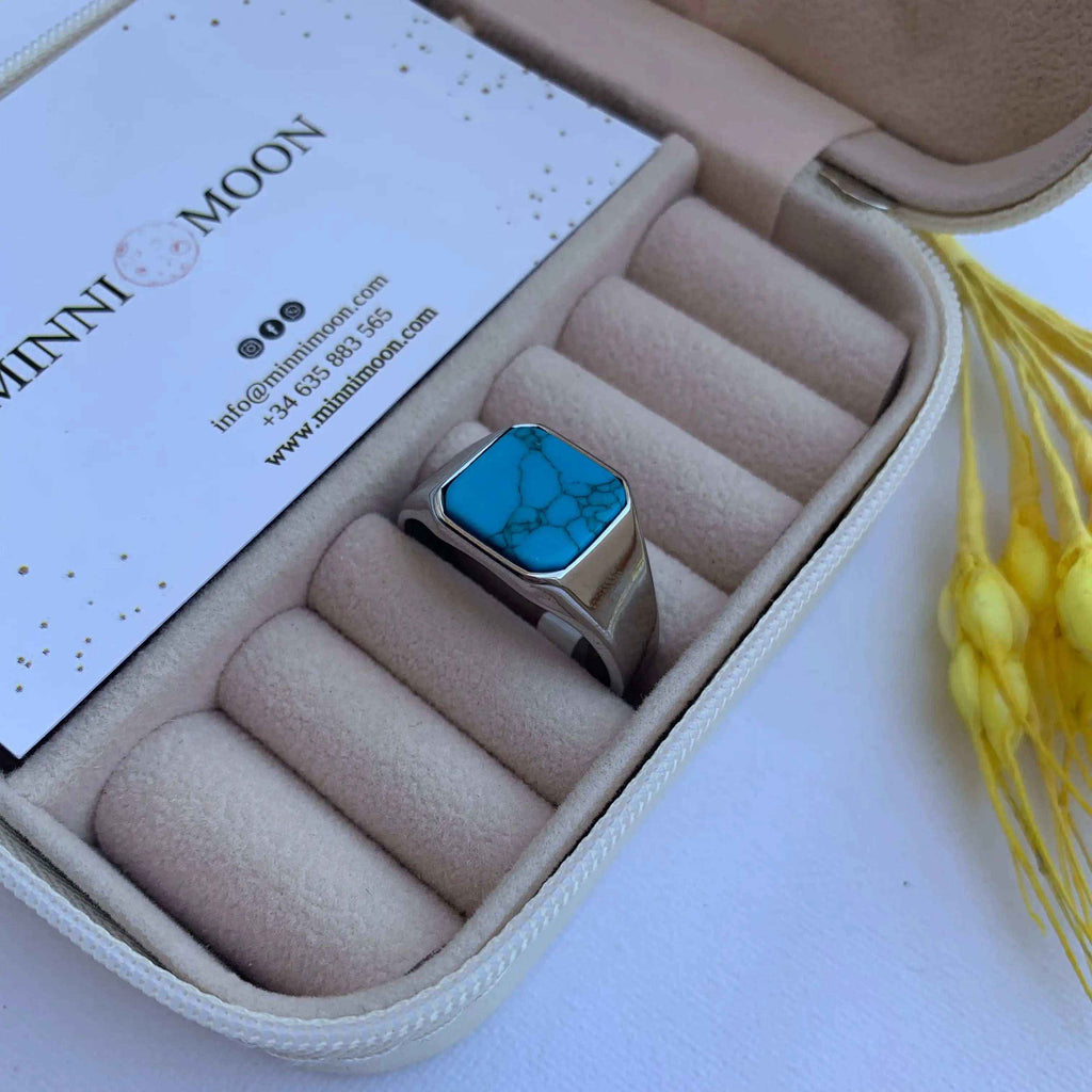Anillo de hombre Piedra Edgar Plateado - MINNI MOON-Lepetitemarie-Singularu-PDPAOLA-Luamarta
