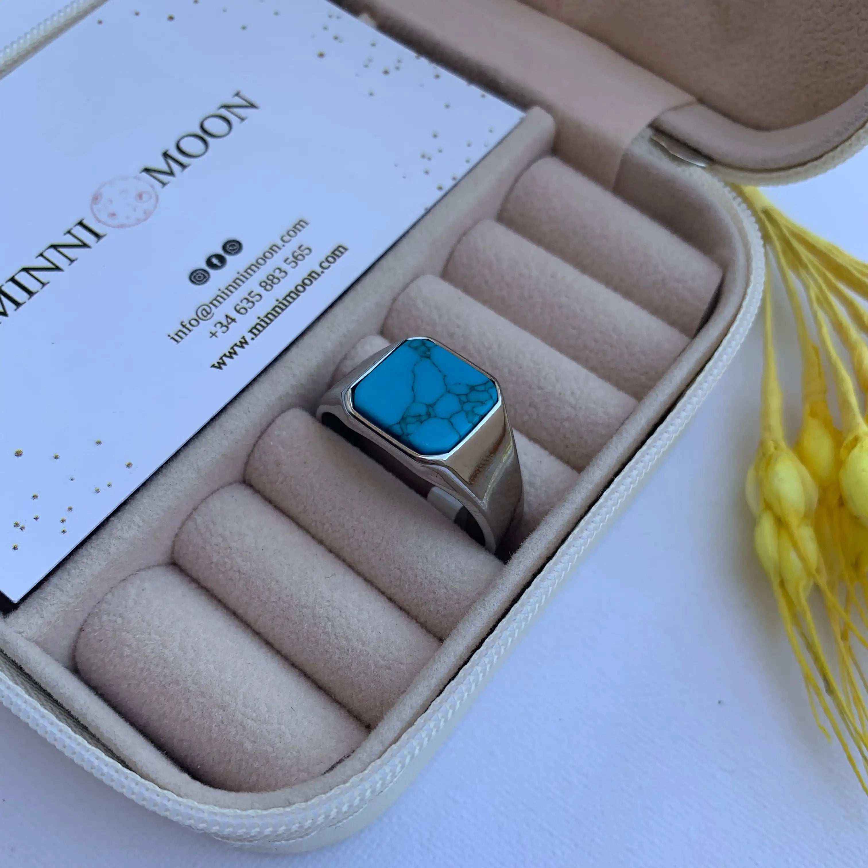 Anillo de hombre Piedra Edgar Plateado - MINNI MOON-Lepetitemarie-Singularu-PDPAOLA-Luamarta