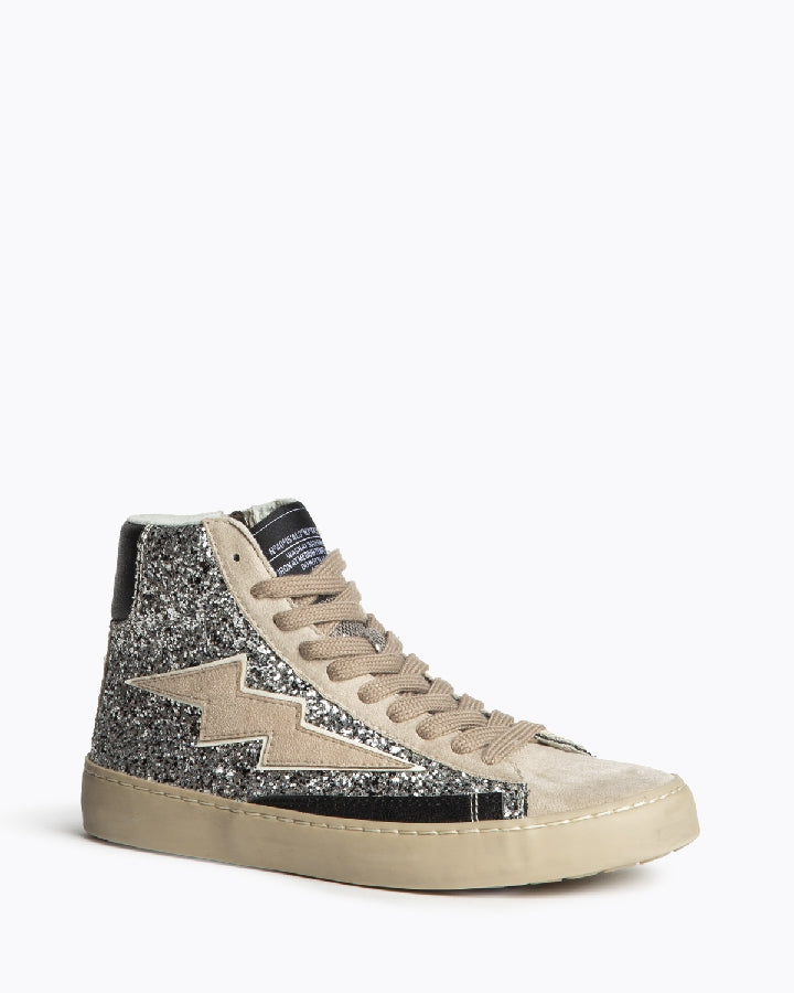 Zapatillas rayo con purpurina mujer – Tallas 35 a 41 | Tallan grandes, pedir una talla menos