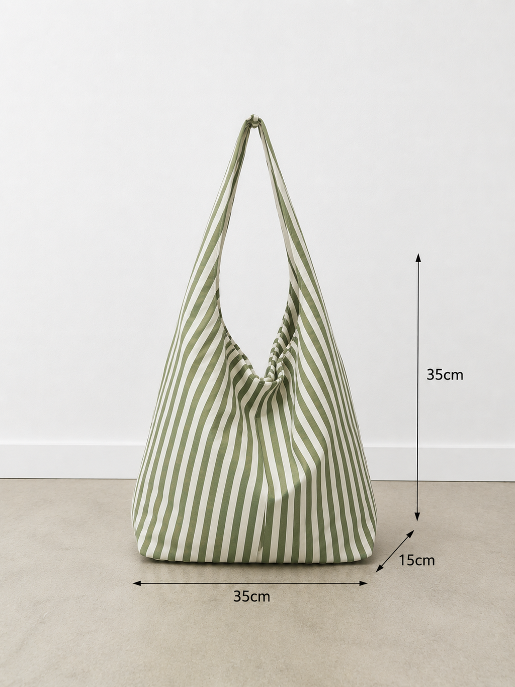 Bolsa Hobo de Tela de Rayas Pastel 35x15x35 cm | Bolsa de Hombro