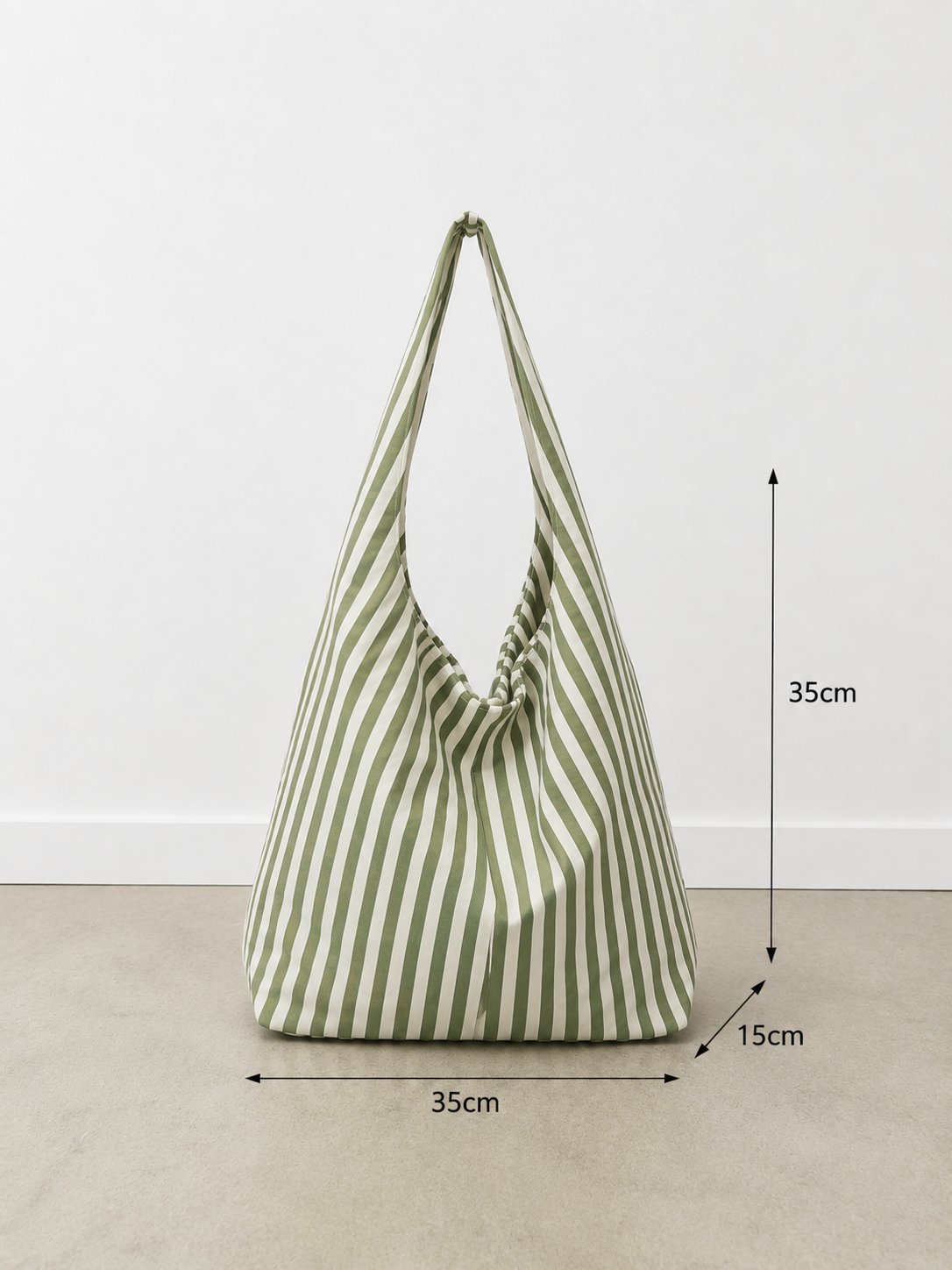 Bolsa Hobo de Tela de Rayas Pastel 35x15x35 cm | Bolsa de Hombro