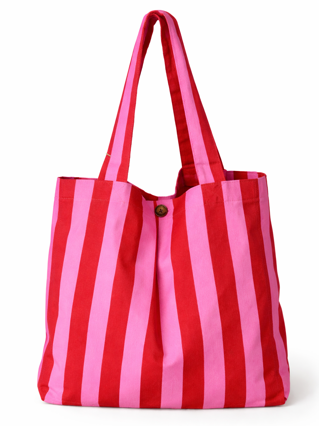 Bolsa de Tela Algodón Cuadros Vichy o Rayas Personalizado 42x38cm | Cierre con botón