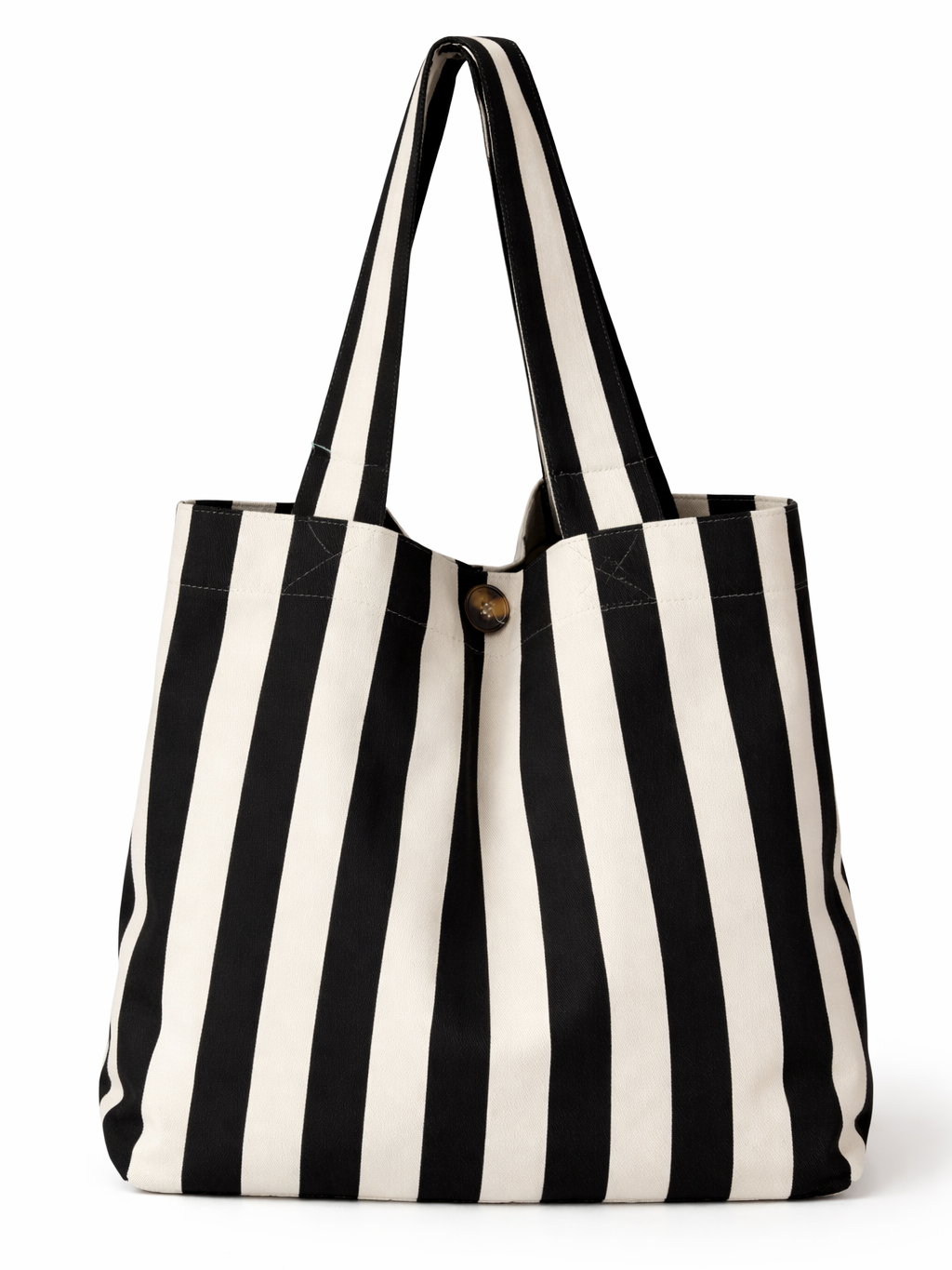 Bolsa de Tela Algodón Cuadros Vichy o Rayas Personalizado 42x38cm | Cierre con botón