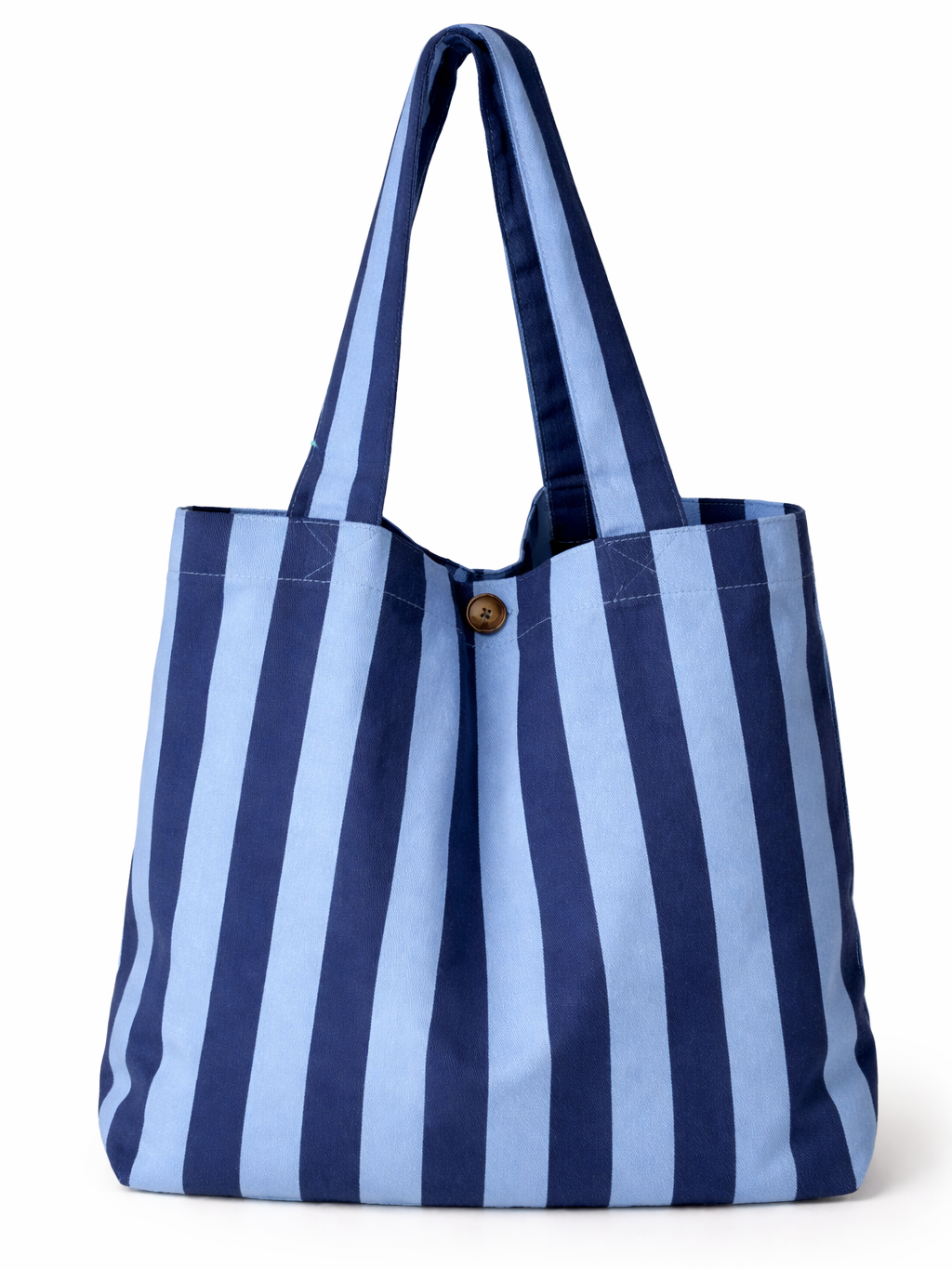 Bolsa de Tela Algodón Cuadros Vichy o Rayas Personalizado 42x38cm | Cierre con botón