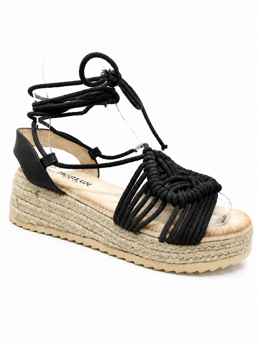 Sandalias Plataforma de Cuña con Cordones atadas al tobillo estilo Espadrille