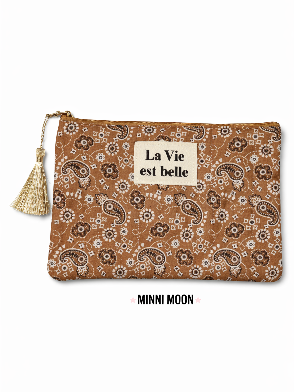 Neceser Acolchado Estampado Primavera – Estuche multiusos con Borla Decorativa