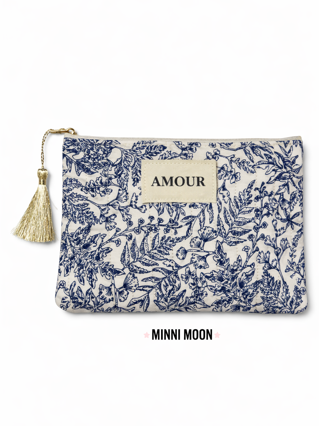 Neceser Acolchado Estampado Primavera – Estuche multiusos con Borla Decorativa