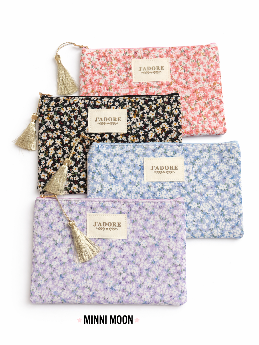 Neceser Acolchado Estampado Primavera – Estuche multiusos con Borla Decorativa