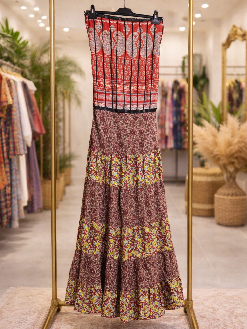 Vestidos indios palabra de honor | Talla única (ajustable desde talla 34 hasta 42)