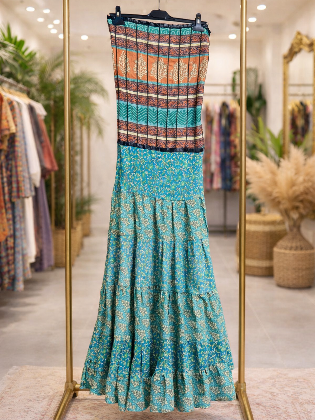 Vestidos indios palabra de honor | Talla única (ajustable desde talla 34 hasta 42)