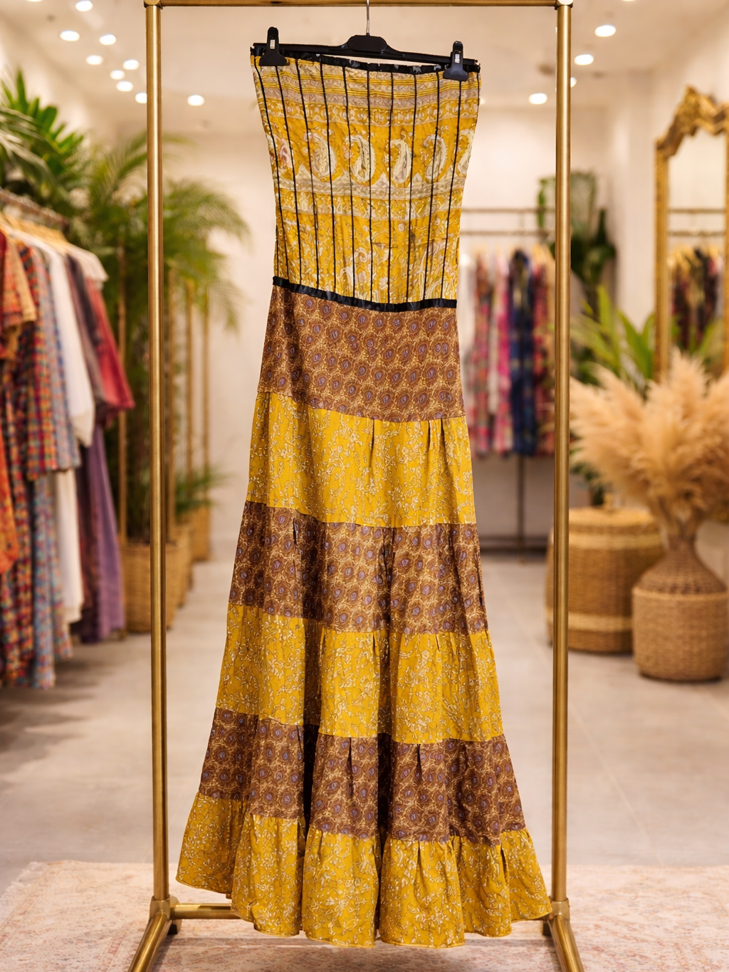 Vestidos indios palabra de honor | Talla única (ajustable desde talla 34 hasta 42)